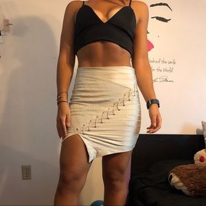 Mini Skirt w/ Asymmetrical Lacing